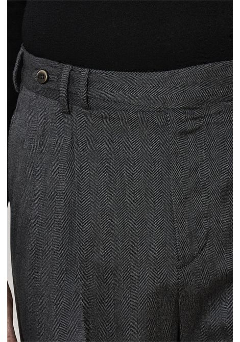 PT Torino Pantaloni Carrot in Lana e Cotone Grigio Scuro Uomo PT TORINO | Pantaloni | CO-ZSCLZB0CL10240